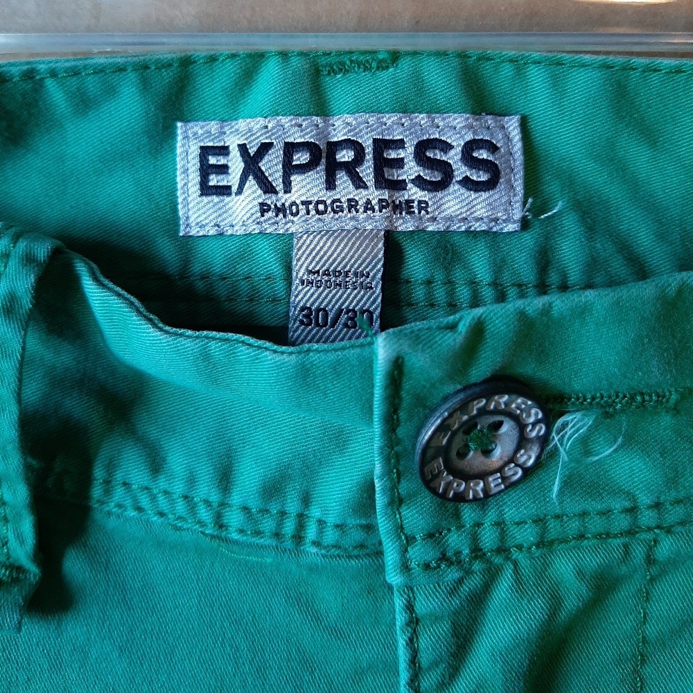 Mens Express Photographer Pants 30x30 Green